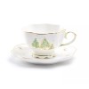 Grace's Teaware Grace Teaware Christmas Pine Trees Fine Porcelain Gold