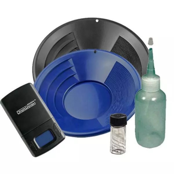 12" Gold Pan Panning Kit with Sniffer Vial & DigiWeigh