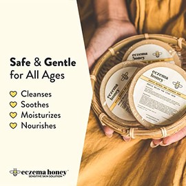 ECZEMA HONEY Jabón suave de avena y lavanda - Gel de ducha natural para pieles con eccemas - Jabón suave de uso diario para pieles secas, con picazón 