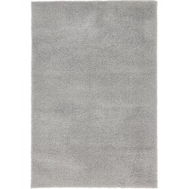 Unique Loom Studio Solid Shag Collection Urban Modern Super Soft & Plush Area Rug, 4 ft x 6 ft, Light Gray