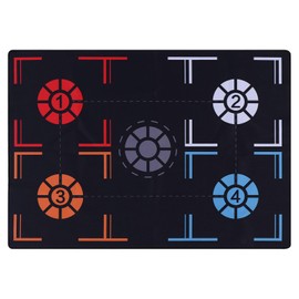 PATIKIL Basketball Training Mat 2.5mm Rubber Basketball Footstep Pad Non-Slip Training System with Point Reminder Training Pace Ball Control Player Foot Grip Mat for Amateur (105x75cm)