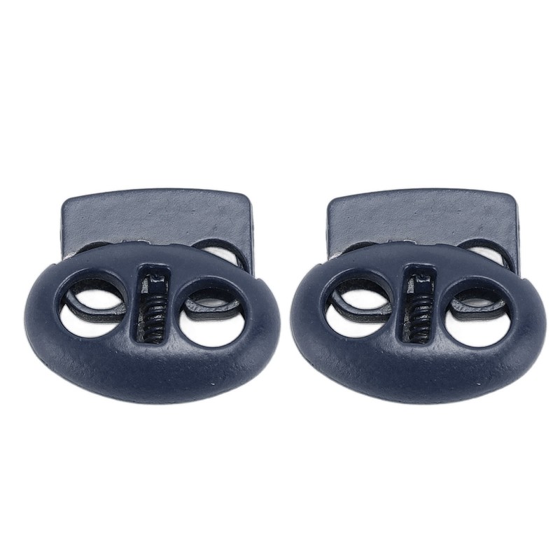 30pcs Metal Cord Lock End Toggle Double Hole Spring Stopper