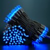 YULETIME Blue LED Christmas Lights with Brown Wire, 66 Feet