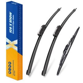ICEXSNOW 24"/17"/13" Windshield Wiper Blades Replacement for GMC Terrain 2017 2016 2015 2014 2013 2012 2011 2010 Chevy Equinox Premium All-weather Front with Rear Wipers Set(Top Lock)