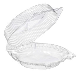 KitchenDance Clear Plastic Clamshell Pie Container with High Dome - 10" Plastic Pie Container - Ideal for Stunning Food Display - Pie Container Perfect for Storage, Preparing Food - CPC, 120, 50 Count