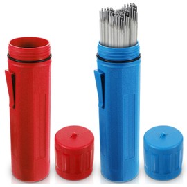 2 Pcs Welding Rod Storage Tube 14 Inch Stick Electrode Storage Container Airproof Waterproof for Welding Rod Canister(Red and Blue)