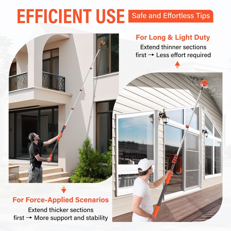 5-24FT Telescoping Extension Pole,Reach 30FT Extension Pole