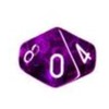Chessex: d10 Translucent 10 Dice Set: Purple and White -