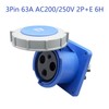 IEC 60309 Waterproof Industrial Connector Socket, 3Pin 63A 200V-250V 2P+E
