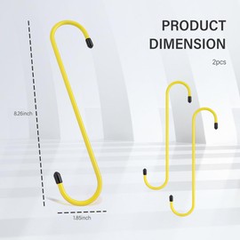 Stacool 2PCS Brake Caliper Hangers,Brake Caliper Tool/Brake Caliper Compression Tool for Changing Brake Pads,Braking,Universal Automotive Tools Brake Caliper Hooks with Rubber Caps (2, Yellow)