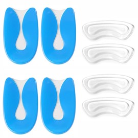 Fersenpolster Gel Fersenkissen für Schuhe Schuheinlagen Gelkissen Einlegesohlen Gel Fersenschalen Orthopädische Fersensporn Fersenkissen für Ferse Damen Herren 4 Paar