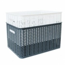 Herringbone Basket No. 6-1 Open Type 29L 3942 Plastic Multipurpose Accessory Basket Living Box color random 2ea