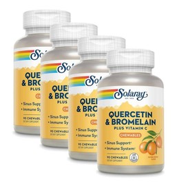 Solaray Quercetin and Bromelain Plus Vitamin C Chewable SOLARAY Quercetin with Bromelain, 4, 90 tablets / 솔라레이 퀘르세틴 앤 브로멜라인 플러스 비타민C 츄어블 SOLARAY Quercetin with Bromelain, 4개, 90정