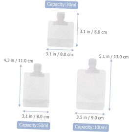 Healvian Bolsitas de Viaje para Shampoo Reutilizables y Resistentes a Fugas de 30ml, 50ml y 100ml con Embudos y Etiquetas para Viaje al Aire Libre
