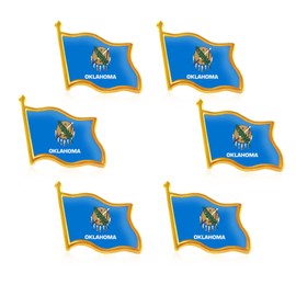 6Pack-US Oklahoma OK State Lapel Pins Waving Flag America Patriotic Pins Bulk Metal Souvenir Series Gifts-1”