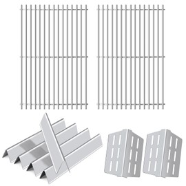 Hiorucet Grill Parts for Weber Genesis 300 Series with Front Control Knob E310, E320, E330, S310, S320, S330, EP310, EP320, EP330, CEP310, 7524 Grill Grates 7620 Flavorizer Bars 7622 Heat Deflectors