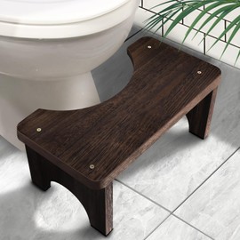 AZEN Wood Toilet Stool Squat Adult, Poop Stool for Bathroom Adults, Portable Toilet Potty Stools for Adults, 7 Inch Height