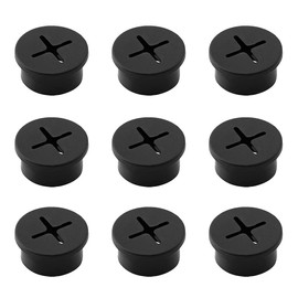 JIHUOO 10 Pcs 25 mm Round Wire Grommet Flexible Cable Cord Grommet Wall Cable Wire Hole Cover Plug Desk Cord Organizer Grommet Black