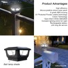Sumaote Solar Post Lights, 6000K Cold White Solar Post Cap