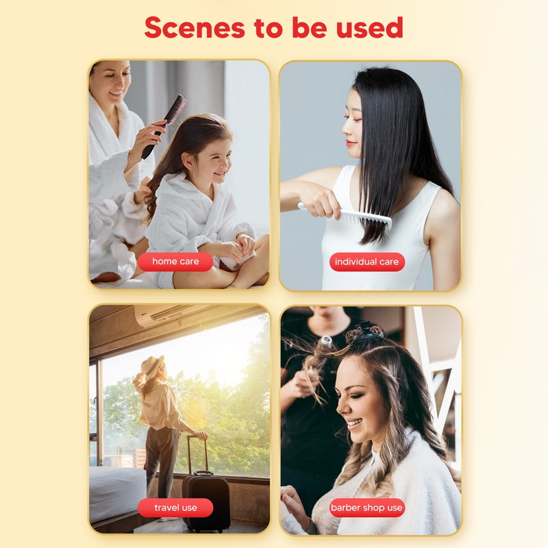 Hair Straightening Double Brush Comb Soft Bristles Prevent Static Heat