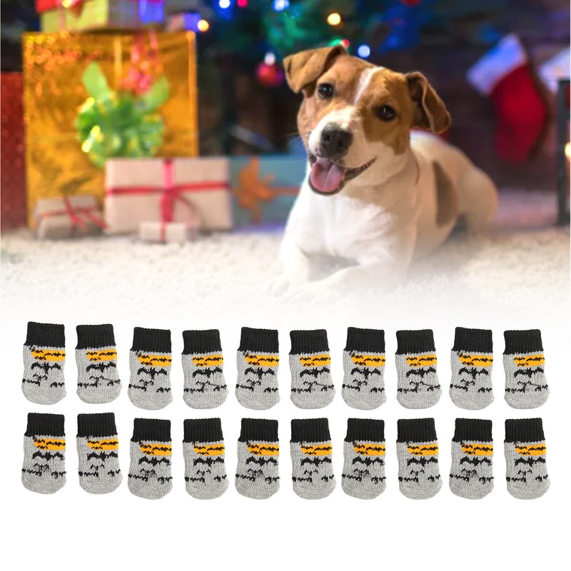 5 Pairs Christmas Dog Socks Cotton Scratch Resistant Prevent Slipping