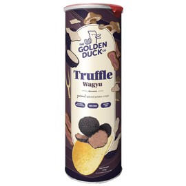 The Golden Duck Truffle Wagyu Gourmet Ridged Potato Crisps, Bold & Savory Flavor, Gluten Free, 4.9 oz Canister (Pack of 2)