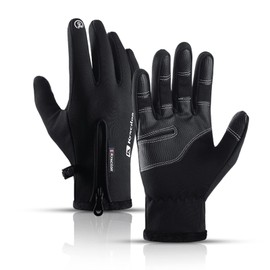 TEMEI Winter Thermal Gloves for Men Women, Lightweight Touch Screen Windproof Waterproof Warm Gloves, Non-Slip Handles Provide Full Grip, for Cold Weather Cycling Driving Running Hiking Snow (Small)