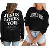 Zylkor Christian Sweatshirts for Women Faith Sweater Letter Casual Long