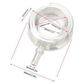 Aramox Radiator Filler Neck Cap Kit, 40mm Antiwear Aluminum Sturdy 0.9bar High Hardness Reliable Weld On Radiator Filler Neck Radiator Cap Cover Set for Car