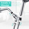 Shower Head Connector Adapter: Adjustable Handheld Showerhead Holder & 6