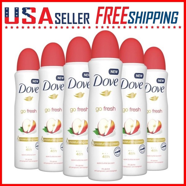 Dove Spray Apple White Tea Anti-Perspirant Spray Deodorant 150ml 5.07oz x 6 Pack