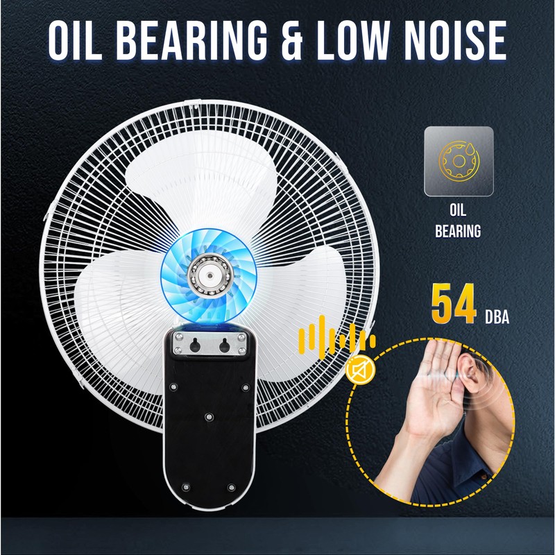 Tornado 2 Pack 16" 3-Speed Oscillating Wall Mount Fan with