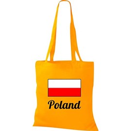 Shirtinstyle Cloth Bag Cotton Bag Countries Jute Poland Poland, golden yellow