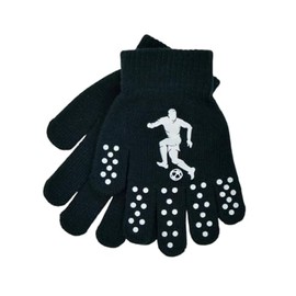 Kids Childrens Magic Winter Gloves Soccer Football Design Boys Stretchy Gloves Footy Theamed Black Navy Warm Gloves (Navy & White)