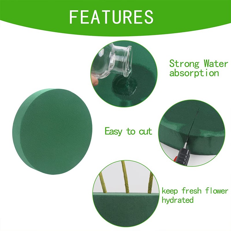 CCINEE Round Floral Foam Blocks,6" Large Wet Styrofoam Bricks for