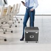Portable Rolling File Box with Telescopic Handle, Locking Mobile Business