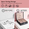 BEWISHOME Jewelry Box Organizer, 2-Layer Necklace Organizer Box, Modern Style