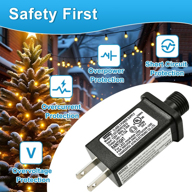 PremierAdapter Power Supply, Transformer for CZJUTAI JT-DC240V0125-C RKPO-UL2400125IP44-1for Christmas Lighting,