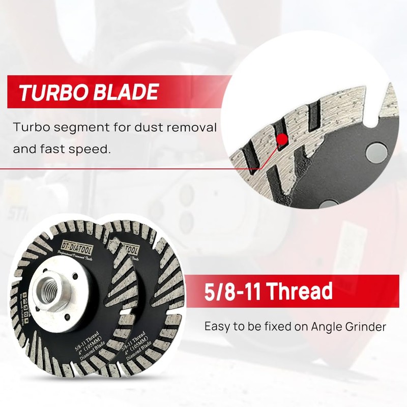 DT-DIATOOL 5 Inch Diamond Turbo Blade Cutting Granite Marble Concrete