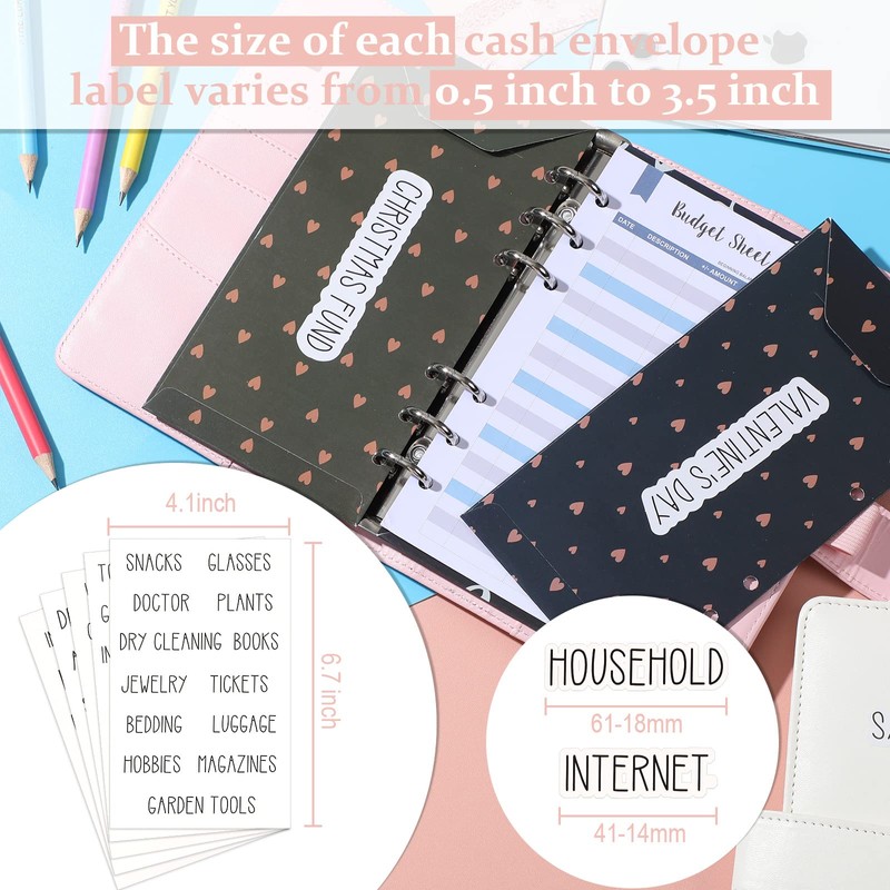 128 Pieces Budget Planner Stickers Cash Envelope Label Sticker Cash