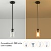 KLSS Black Pendant Lights Kitchen Island,Modern Farmhouse Glass Pendant Light,Light