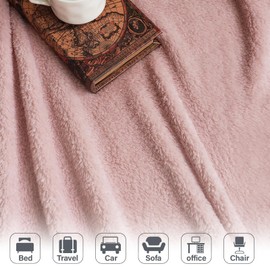 Sherpa Throw Blanket for Couch Soft Warm Thick Blanket Cozy and Warm for All Seasons Throw Blankets for Bed Sofa Throw Size 90"x90", Pink
