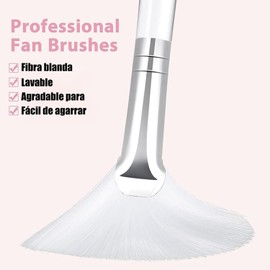 10 Cepillos de Abanico,Pinceles para Máscara Facial,Cepillo de Abanico Suave, Cepillo Aplicador de Ácido, Cepillo de Maquillaje Cosmético, Herramientas Aplicadoras para Barro Crema MáScara de Pelar NiñAs (Blanco)