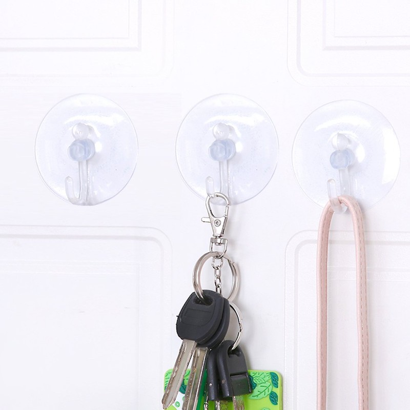 TRIXES Suction Cups x20 Clear Plastic Cups with Hooks Window