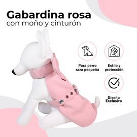 LOLA B. | Vestido Rosa para Perro con Moño y Cinturón - Talla L | Disfraz y Chaleco para Mascota | Ropa para Perro Chico