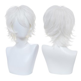 Lotfon Gojo Wig,Gojo Hair,White Hair Wig Men,Gojo Costume,Boys Gojo Costume,Inumaki Wig,Storm Costume xmen(silver white)