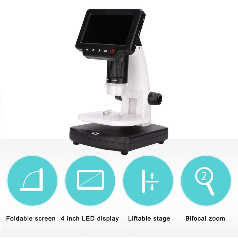 4 Inch LCD Digital Microscope 1200 Times Magnification 1080P Video