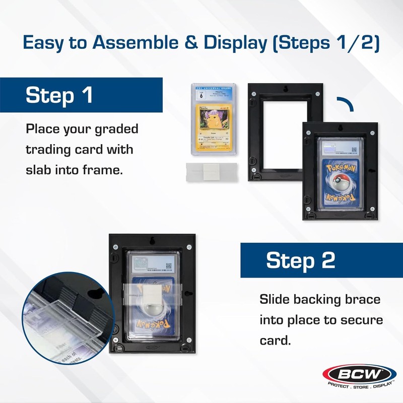 BCW Interlocking Graded Card Frames - Black - Pack of