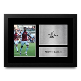 HWC Trading FR A4 Maxwell Cornet Burnley Gifts Printed Signed Autograph Picture for Football Fans and Supporters - A4 Framed