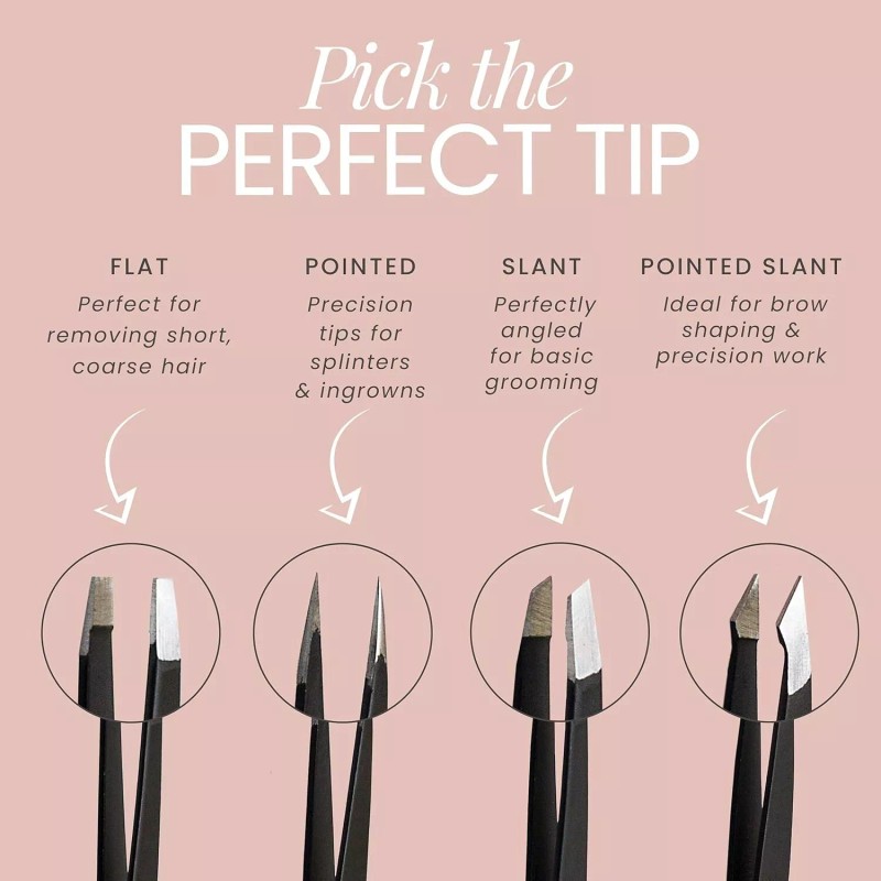 Tweezer Guru Eyebrow Tweezer Set 4-Piece for Women & Men